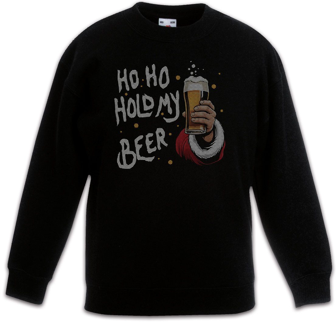 Sweatshirt Christmas Hold My Beer Kinderpullover Merry Santa X-Mas Claus Bier