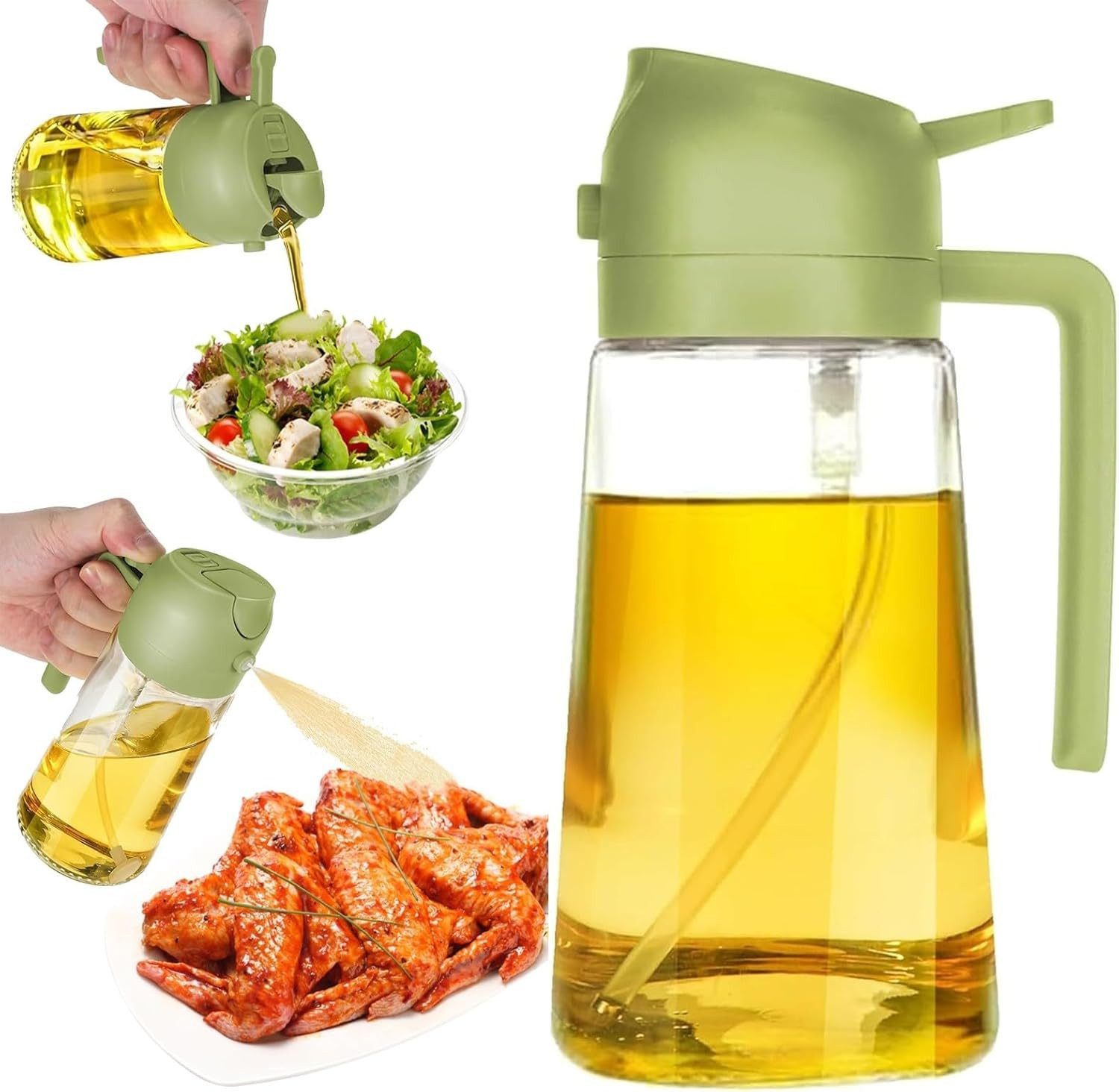 FELIXLEO Ölspender Ölspender 2 in 1 Essig 500 ml Speiseöl Sprühflasche und Sprüher, (2-tlg)