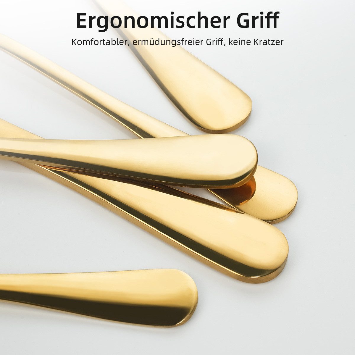 Simloveve Besteck-Set Besteckset für 12 Personen, 48 teilig Edelstahl Besteck set (48-tlg), 12 Personen, Edelstahl, Essbesteck mit Messer Gabel Löffel, in Geschenkbox, Spülmaschinenfest