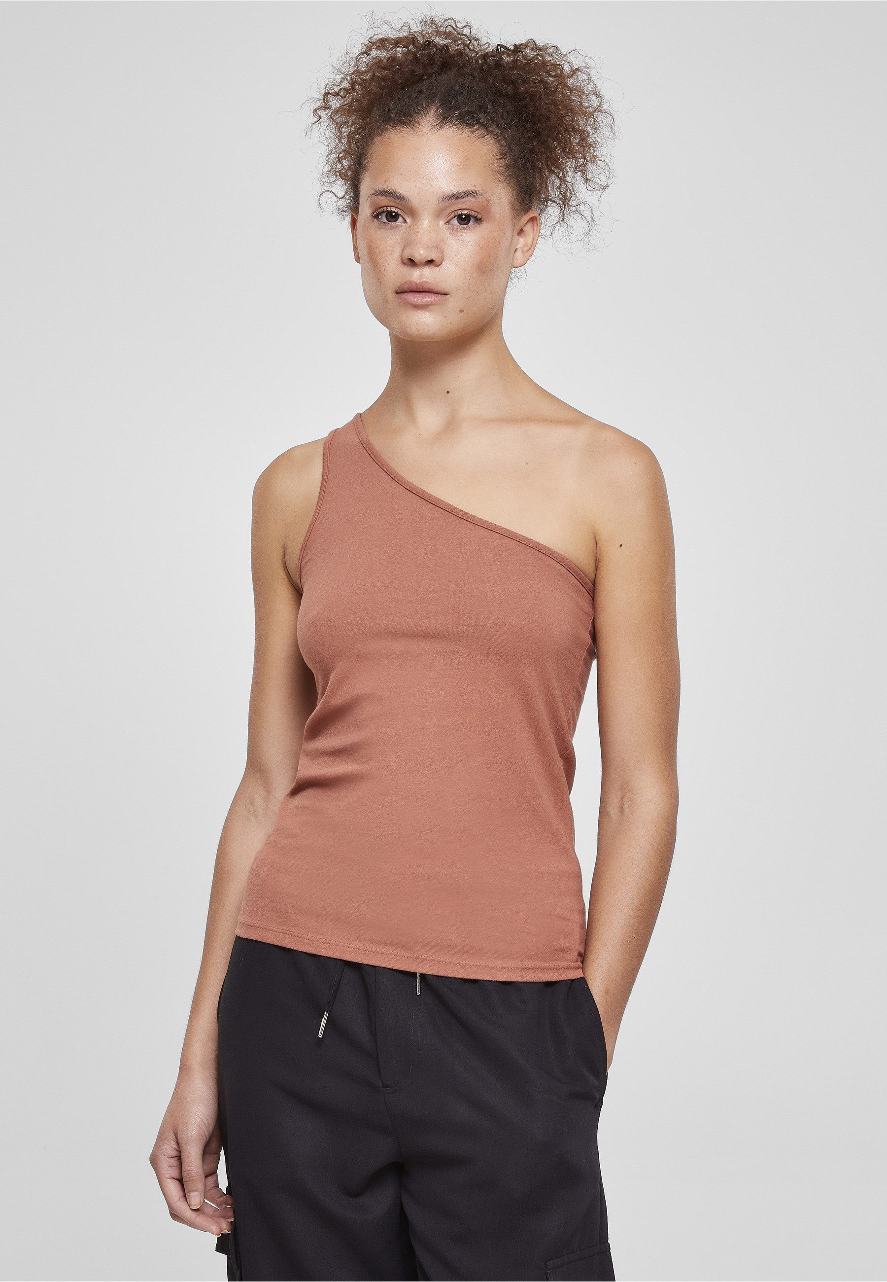 URBAN CLASSICS Tanktop Urban Classics Damen Ladies Asymmetric Top (1-tlg)
