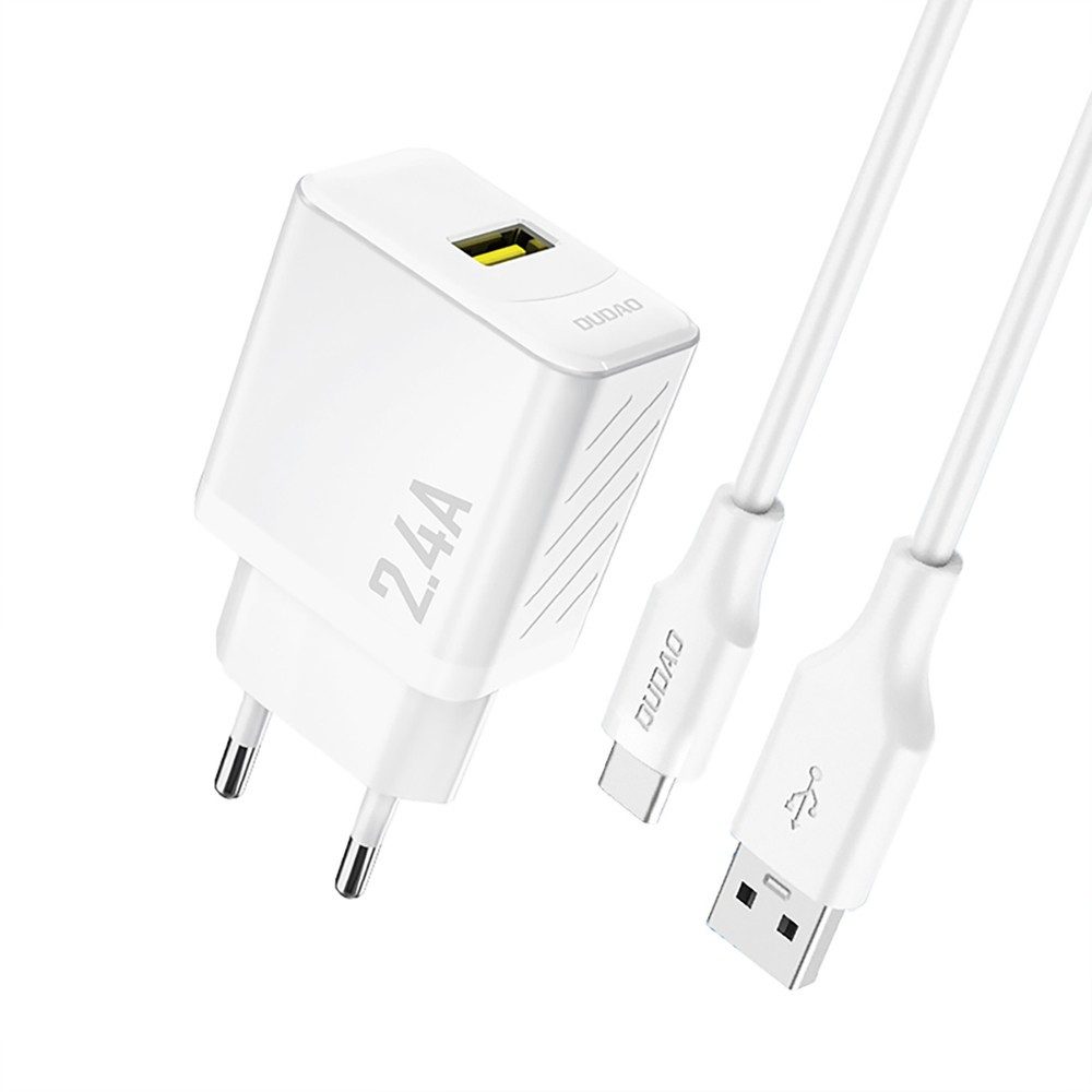 Dudao Schnellladeadapter Netzteil Ladekabelset USB-Ladegerät (2400.0 mA, Spar-Set, 1-tlg., 1 m Kabel kompakt, GaN-Technologie, 2,4 A, Kabel inklusive, kompakt)