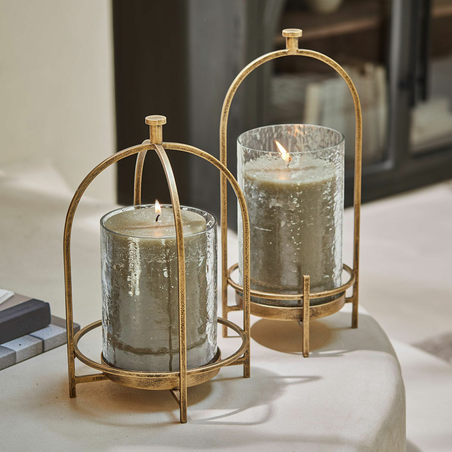 Mirabeau Windlicht Windlicht 2er Set Biserre antikgold (2er Set, 2er Set)
