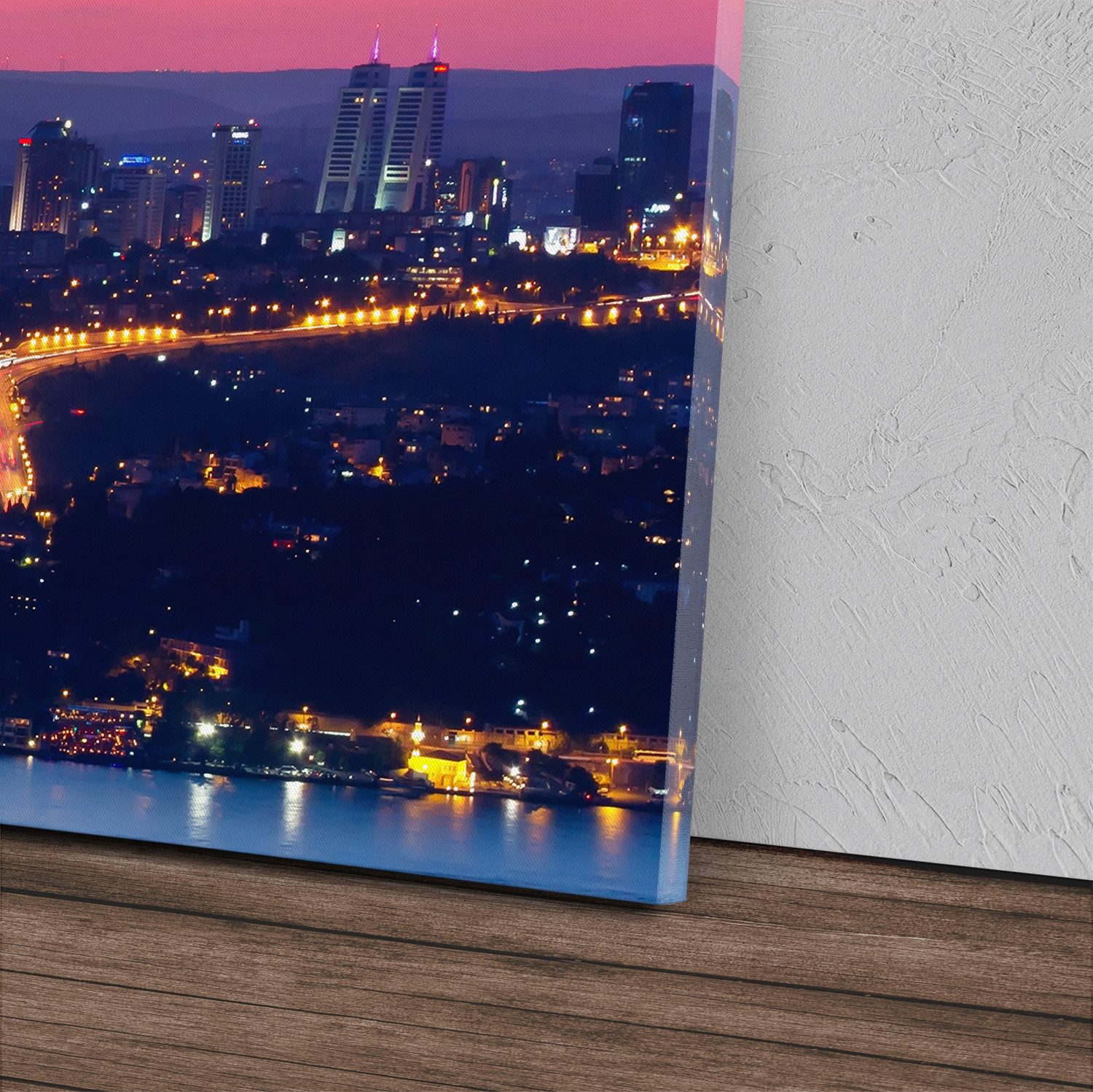 Sinus Art Leinwandbild Kunstdruck Bilder 120x60cm Istanbul Bosporus Brücke günstig online kaufen