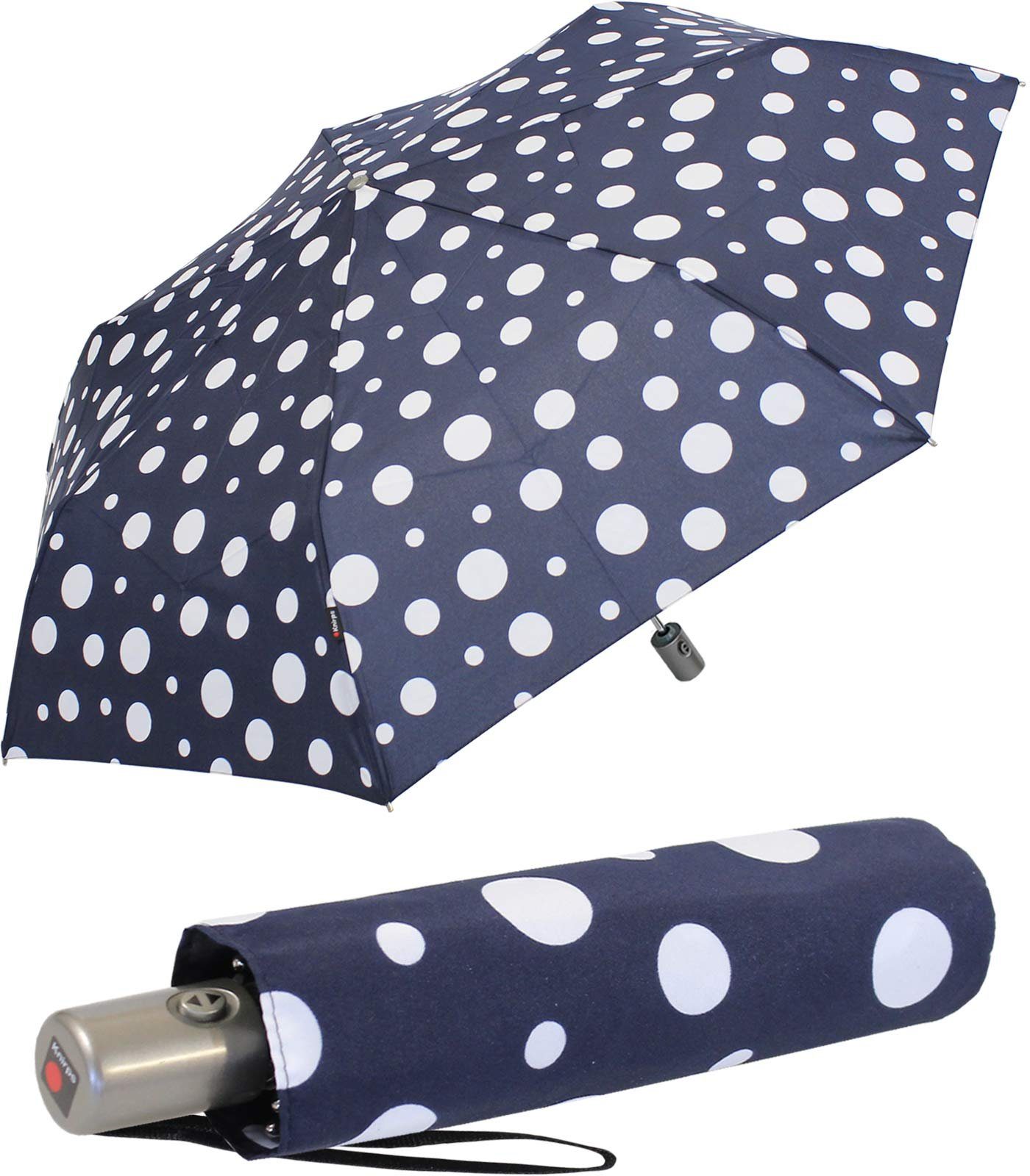 Knirps® Taschenregenschirm leichter, schmaler Schirm mit Auf-Zu-Automatik, besonders praktisch durch seine Automatik navy blau