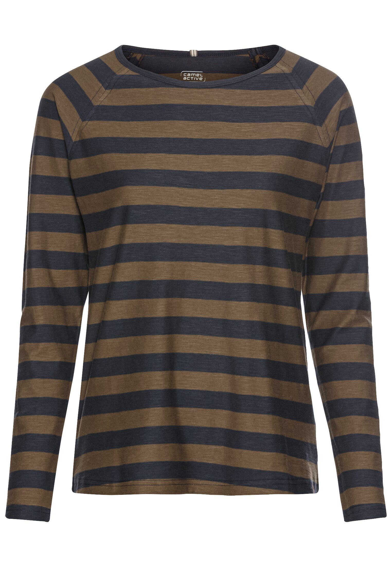 camel active Langarmshirt Streifenshirt aus reiner Baumwolle günstig online kaufen