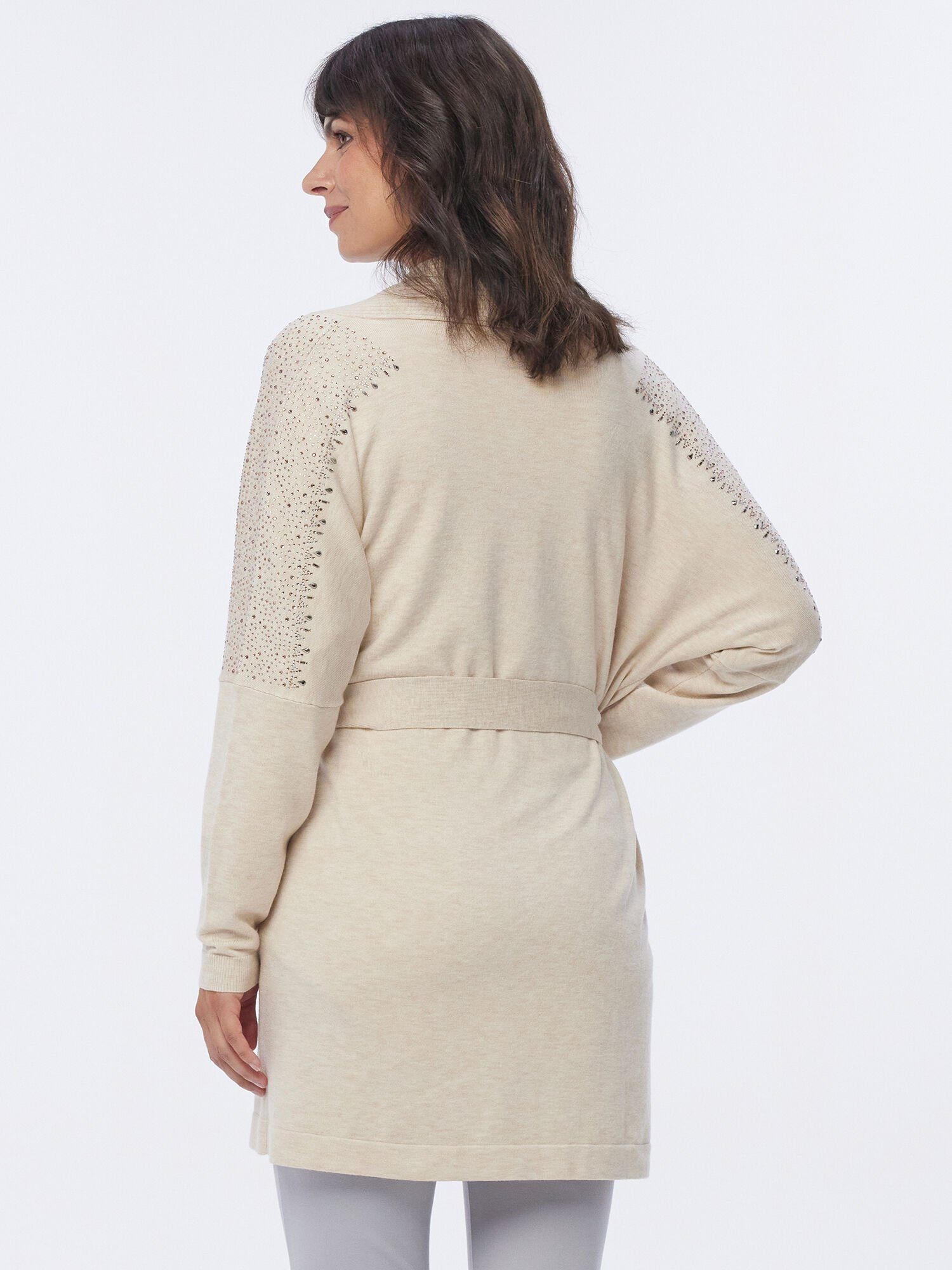 MONACO blue Strickjacke mit Strass-Details