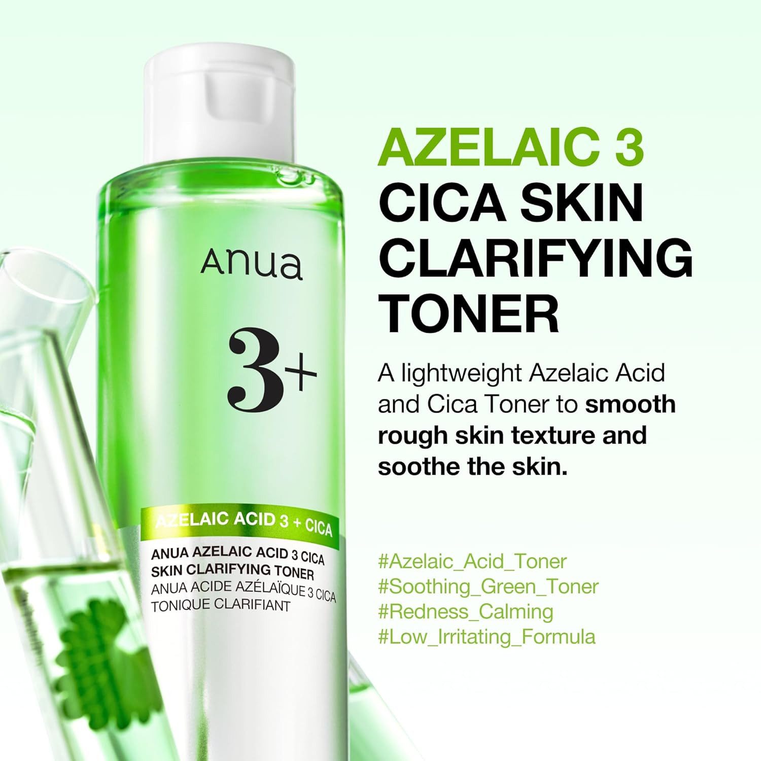 Anua Toner Azelaic Acid 3 Cica Skin Clarifying Toner 250ml – klärender Gesichtstoner mit Azelainsäure & Cica-Komplex, unterstützt, ausgeglichene Haut, ideal bei Unreinheiten & empfindlicher Haut