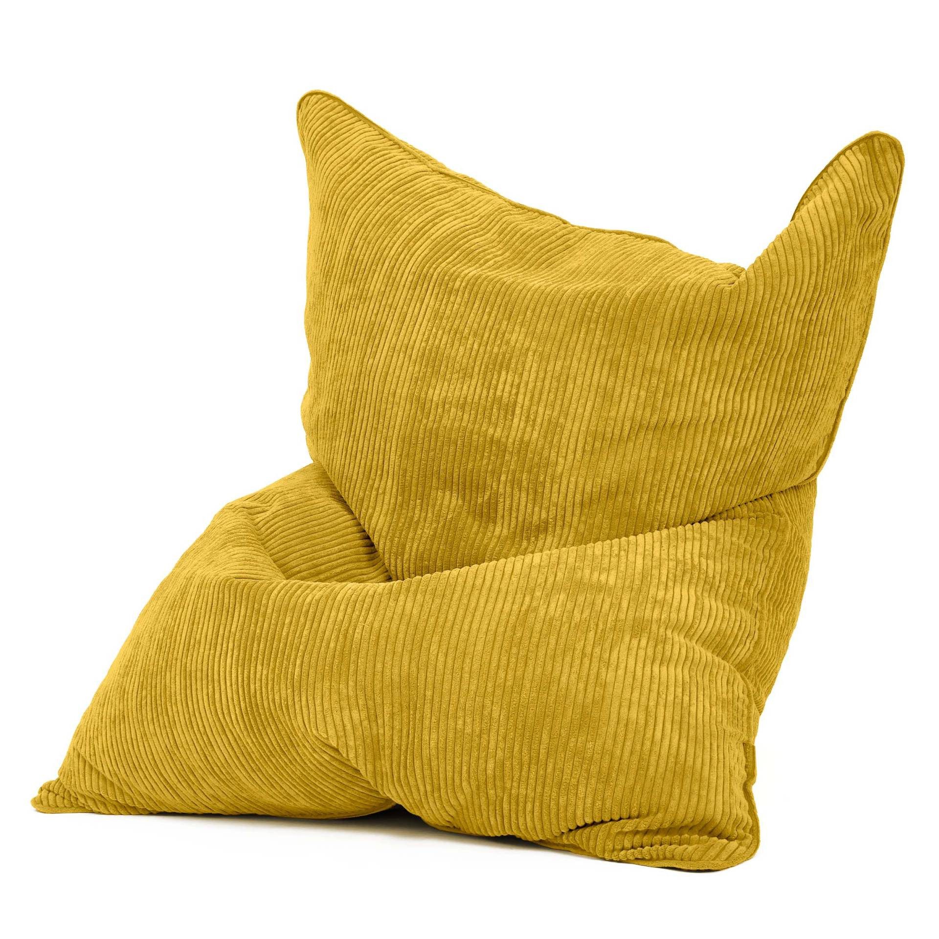 Green Bean Sitzsack XXL Riesen Sitzsack Square aus Cord (XXL aus Cordstoff 370 Liter mit EPS-Perlen Füllung, Kuschelig Weich Waschbar), Sitzkissen Lounge Chair Relax-Sessel Kinder Erwachsene