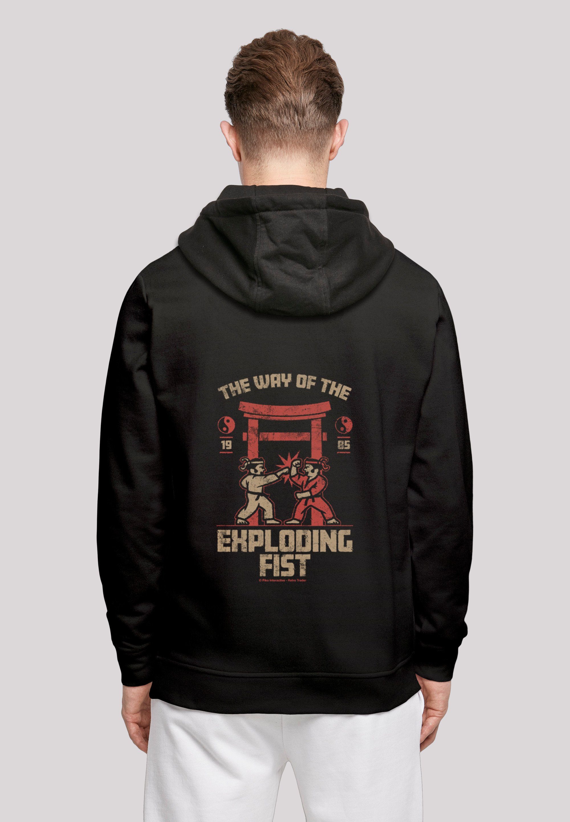 F4NT4STIC Kapuzenpullover Retro Gaming schwarz Exploding Way the of The Fist Print