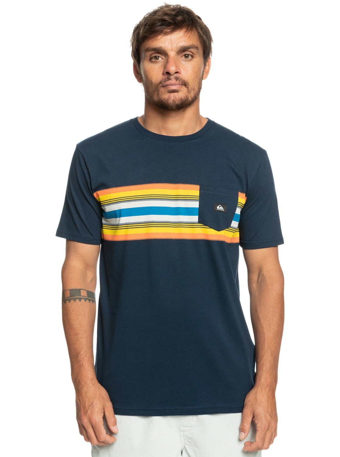 Quiksilver T-Shirt Surfadelica Stripe Navy Blazer