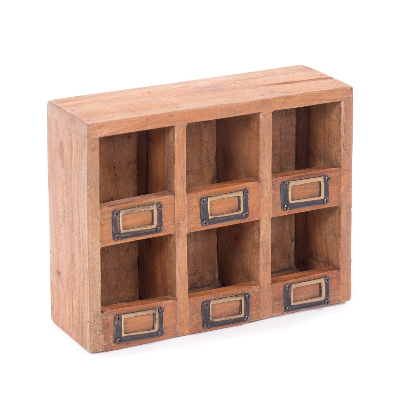 DESIGN DELIGHTS Wandregal WANDREGAL "LIMA", Altholz massiv Holz, 6 Fächer, Holzregal