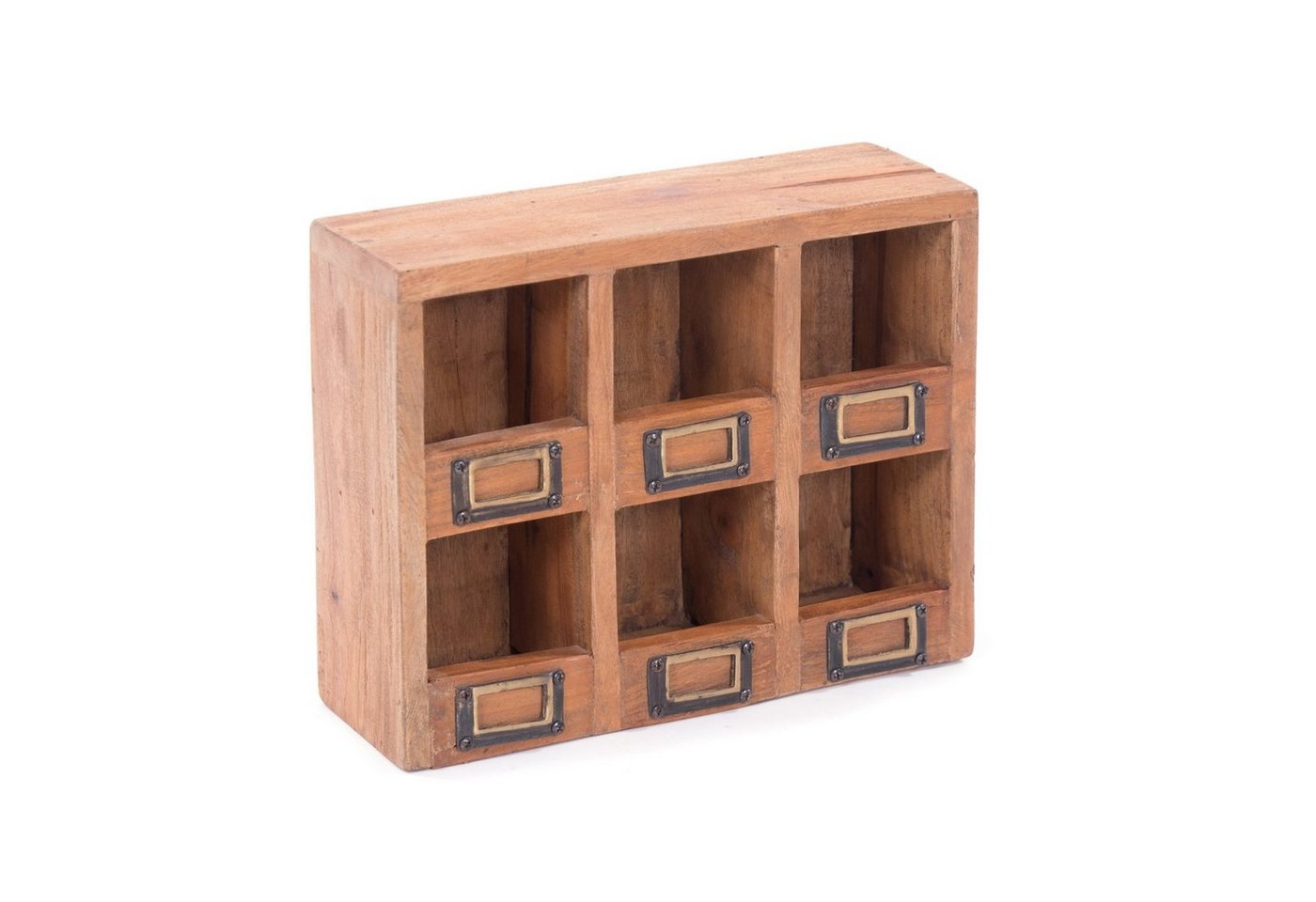 DESIGN DELIGHTS Wandregal WANDREGAL "LIMA", Altholz massiv Holz, 6 Fächer, Holzregal