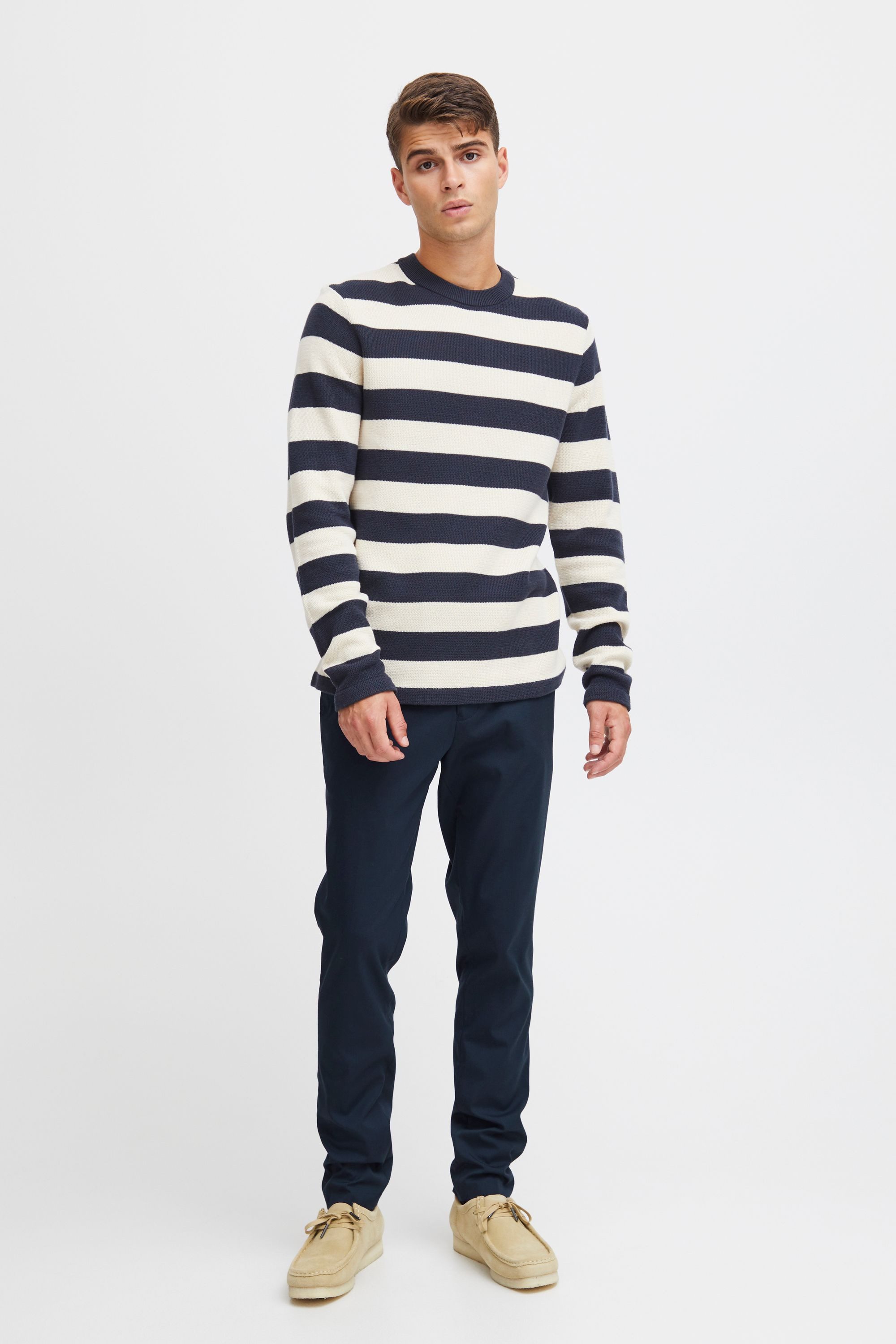 Casual Friday Strickpullover CFKarl striped crew neck knit Basic Strickpull günstig online kaufen