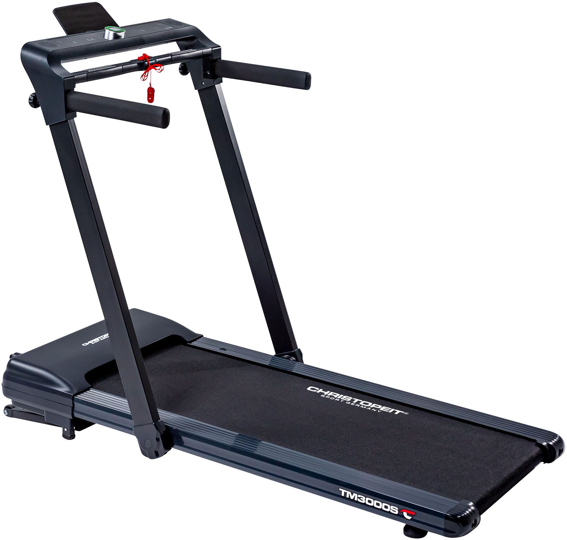 Christopeit Sport® Laufband TM 3000S (Bluetooth-Funktion, integrierte Transportrollen und Tablethalterung), bis max. 16 km/h, klappbar, 120 …