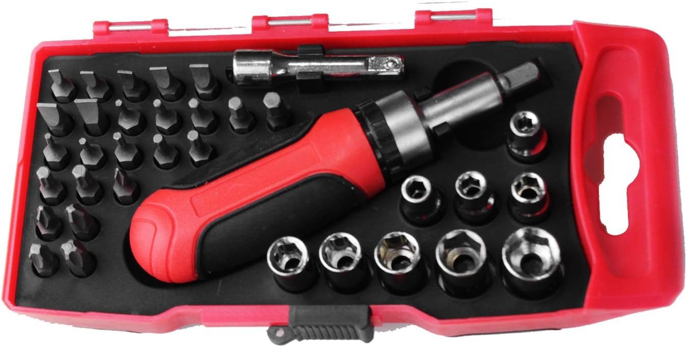 Falon-Tech Ratschenringschlüssel Bitsatz Bitset Steckschlüssel Bit-Box Ratsche Bithalter 36tlg (36 St)