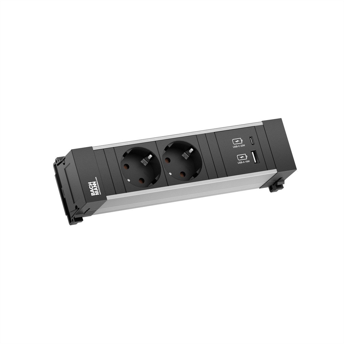 Bachmann POWER FRAME 2xSchutzkt. USB A&C Einbau-Tischsteckdosenleiste (Kabellänge 0.2 m), USB Charger 22W 0,2m GST18, 916.501