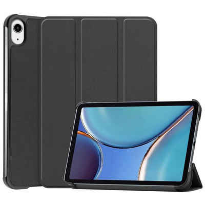 König Design Tablet-Hülle Apple iPad mini 6, Tablethülle für Apple iPad mini 6 Schutztasche Wallet Cover 360 Case Etuis Schwarz