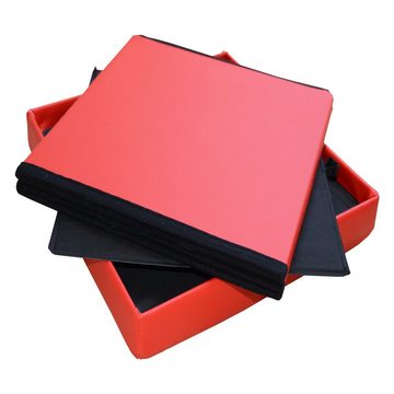 Natsen Sitzhocker mit Stauraum faltbare Sitzwürfel (Sitztruhe aus Kunstleder, 38 x 38 x 38 cm Red), gepolstert Sitzbank Fußhocker für Wohnzimmer Schlafzimmer
