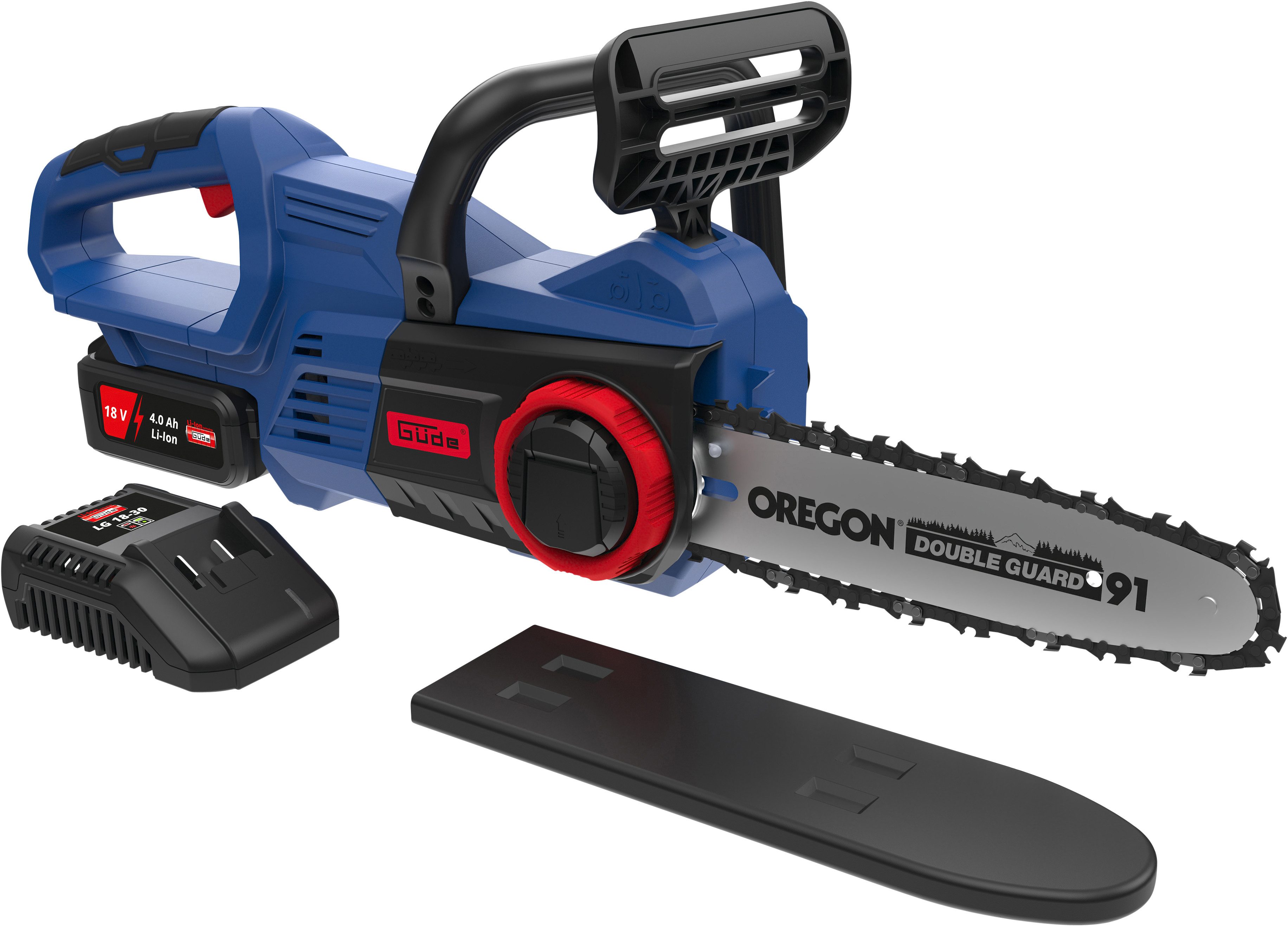 Güde Akku-Kettensäge »KS 18-401-30«, 25 cm Schwertlänge, Inkl. Akku 4Ah und Schnellladegerät 3 A
