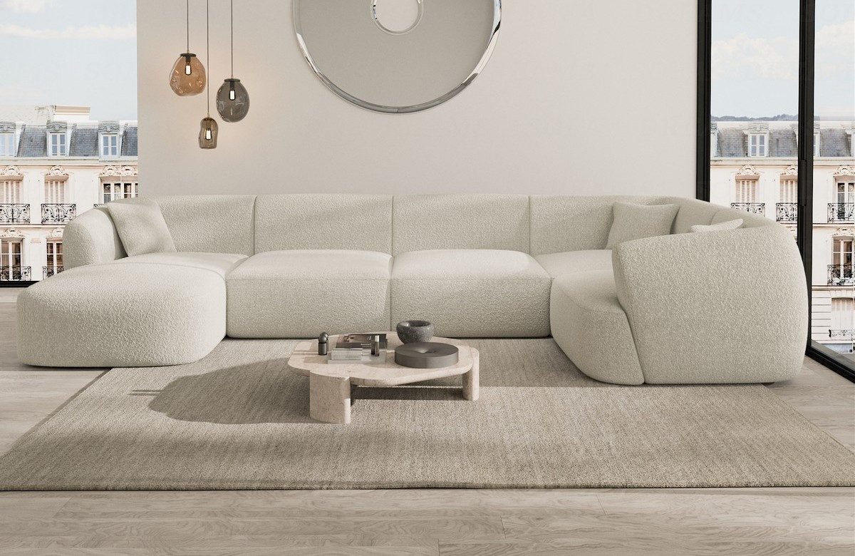Sofa Dreams Wohnlandschaft Polster Sofa Stoff Wohnlandschaft Tabarca U Form Polstersofa, Loungesofa
