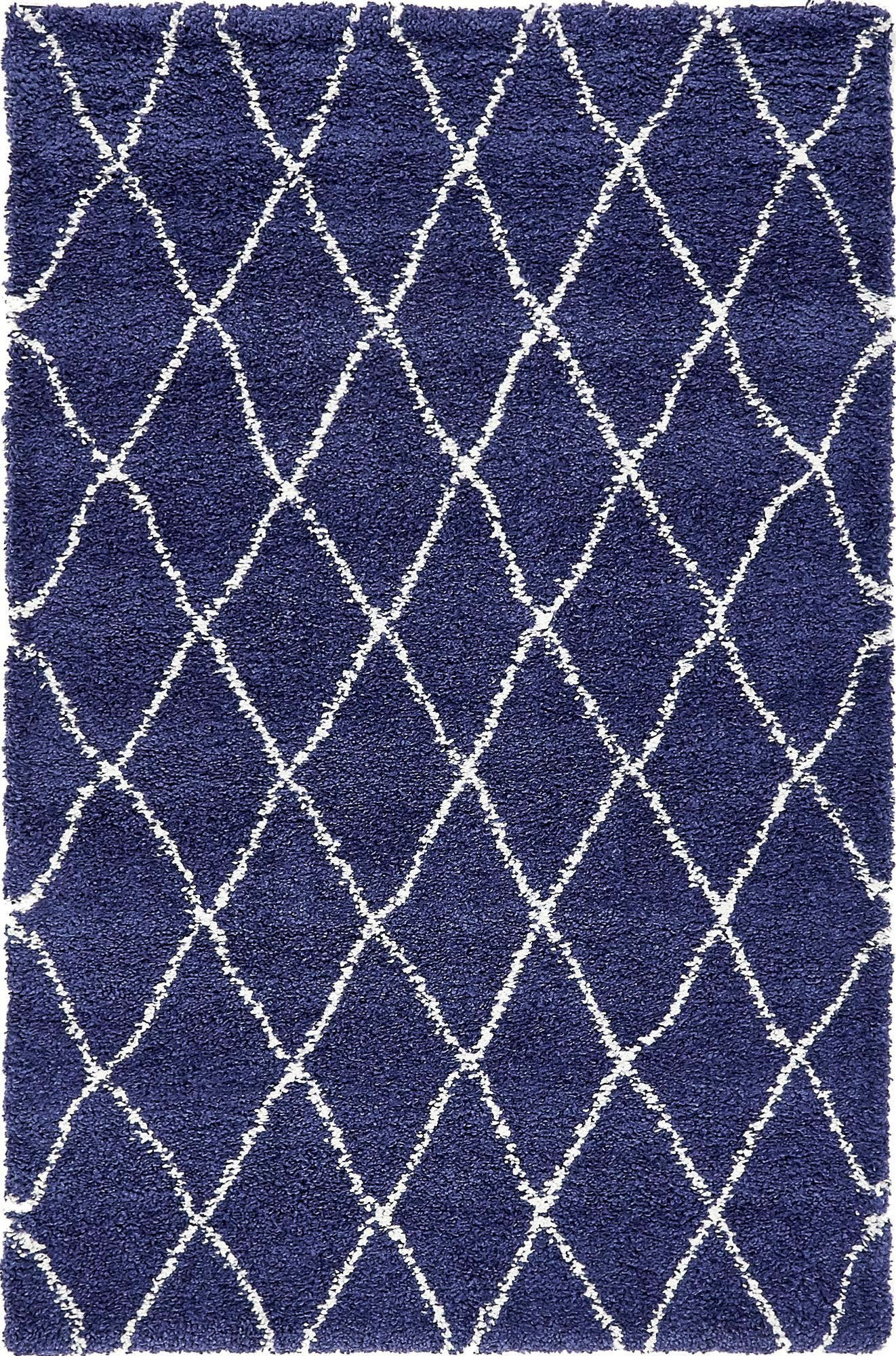 Myflair Möbel & Accessoires Hochflor-Teppich Temara Shag, LAGERRÄUMUNG!, rechteckig, Höhe: 51 mm, gewebt, Rauten Design, weich & kuschelig