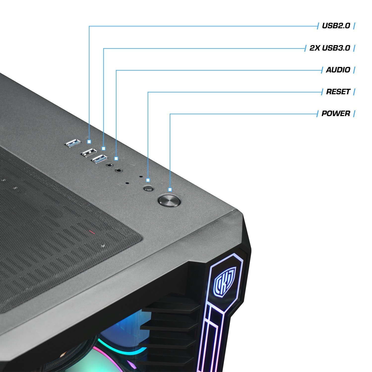 Kiebel Panorama XL V Gaming-PC (AMD Ryzen 9 AMD Ryzen 9 5950X, RTX 5070 Ti, 32 GB RAM, 1000 GB SSD, Wasserkühlung, RGB-Beleuchtung, WLAN)