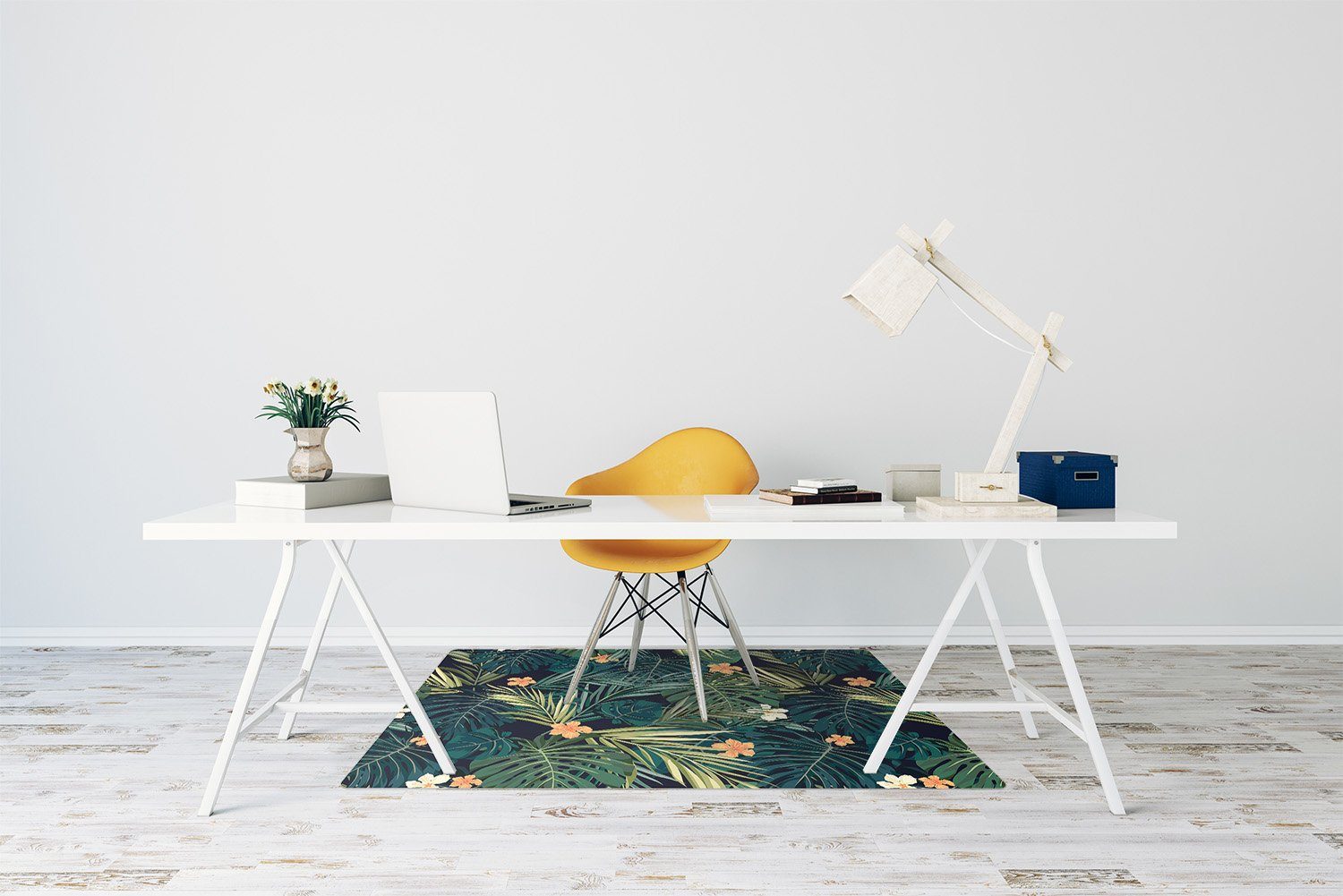 Tulup Bodenschutzmatte Bürostuhlunterlage 100 cm, Bürostühle x 70 Bodenmatte cm Bürostuhlunterlage Stuhlunterlage, Stuhlunterlage Blumen und Blätter