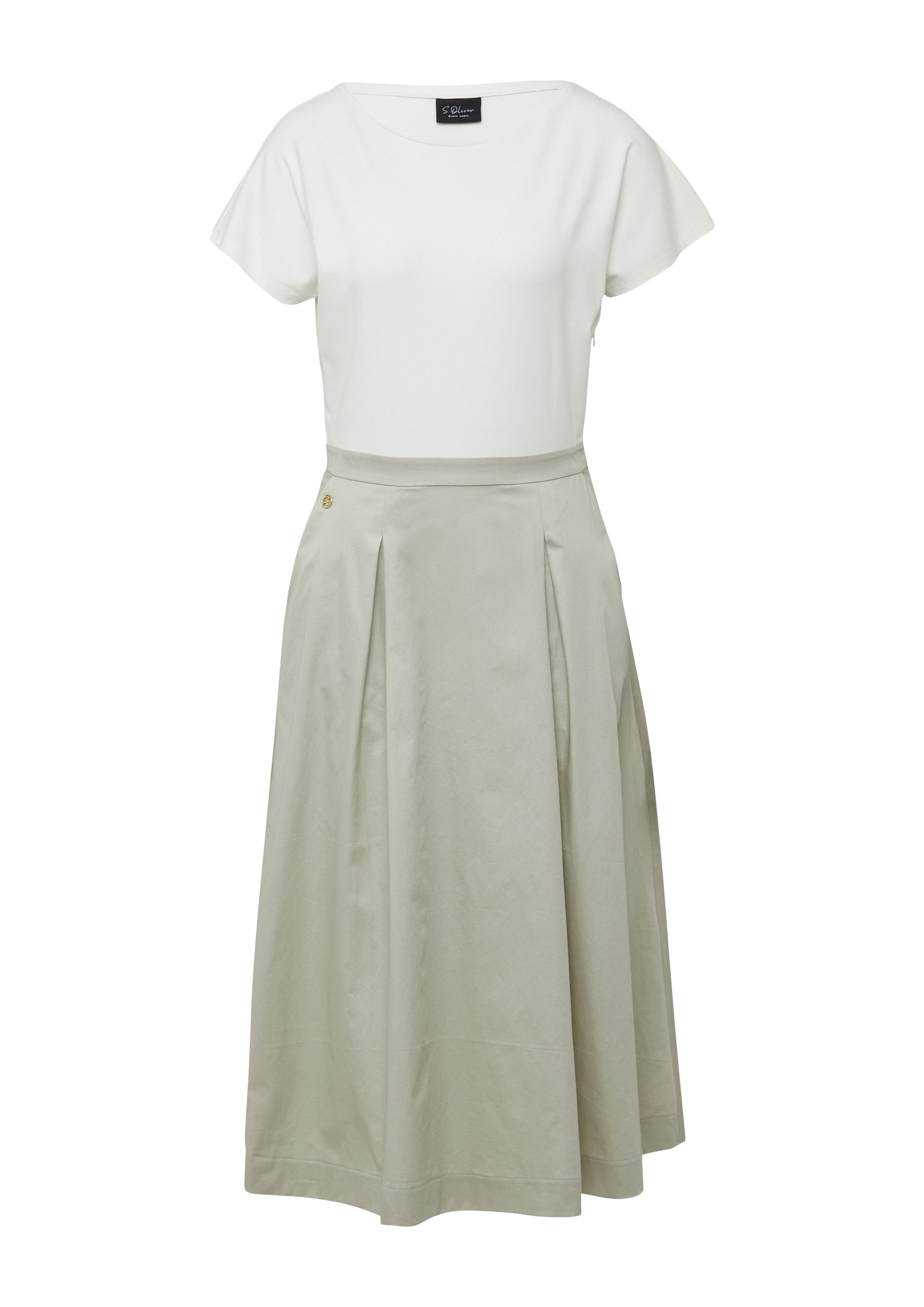 s.Oliver Midikleid Kleid Midikleid im Fabricmix mit Eingrifftaschen günstig online kaufen