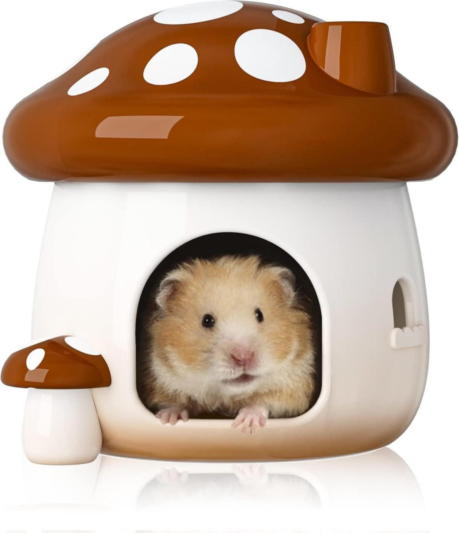 Kleintierkäfig Hamsterversteck Keramik pilzförmiges Haus Zwerghamster Rennmäuse