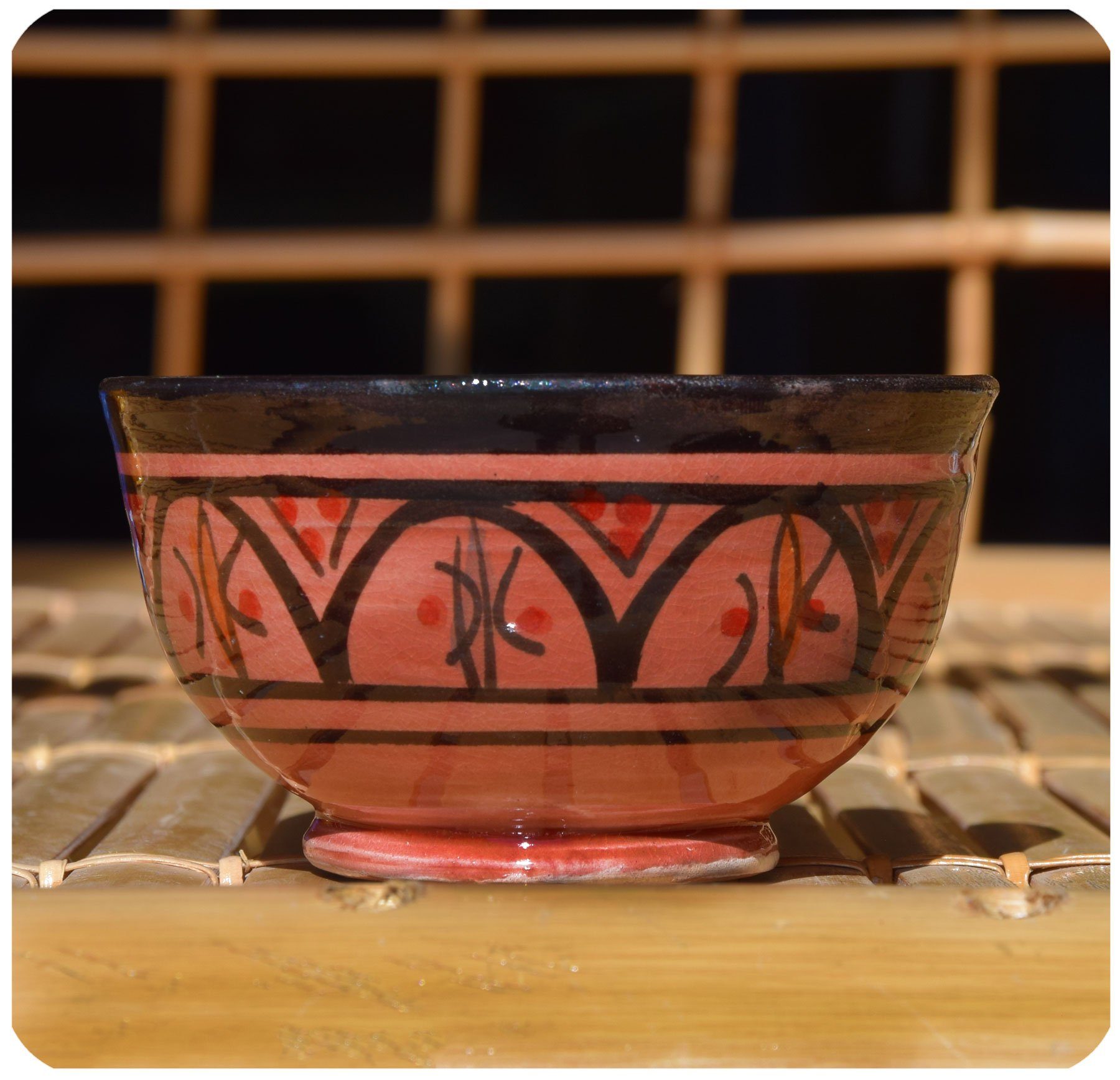 SIMANDRA Schüssel Orientalische marokkanische Keramikschale, Handarbeit 1-tlg), Rot (Mini, Keramik