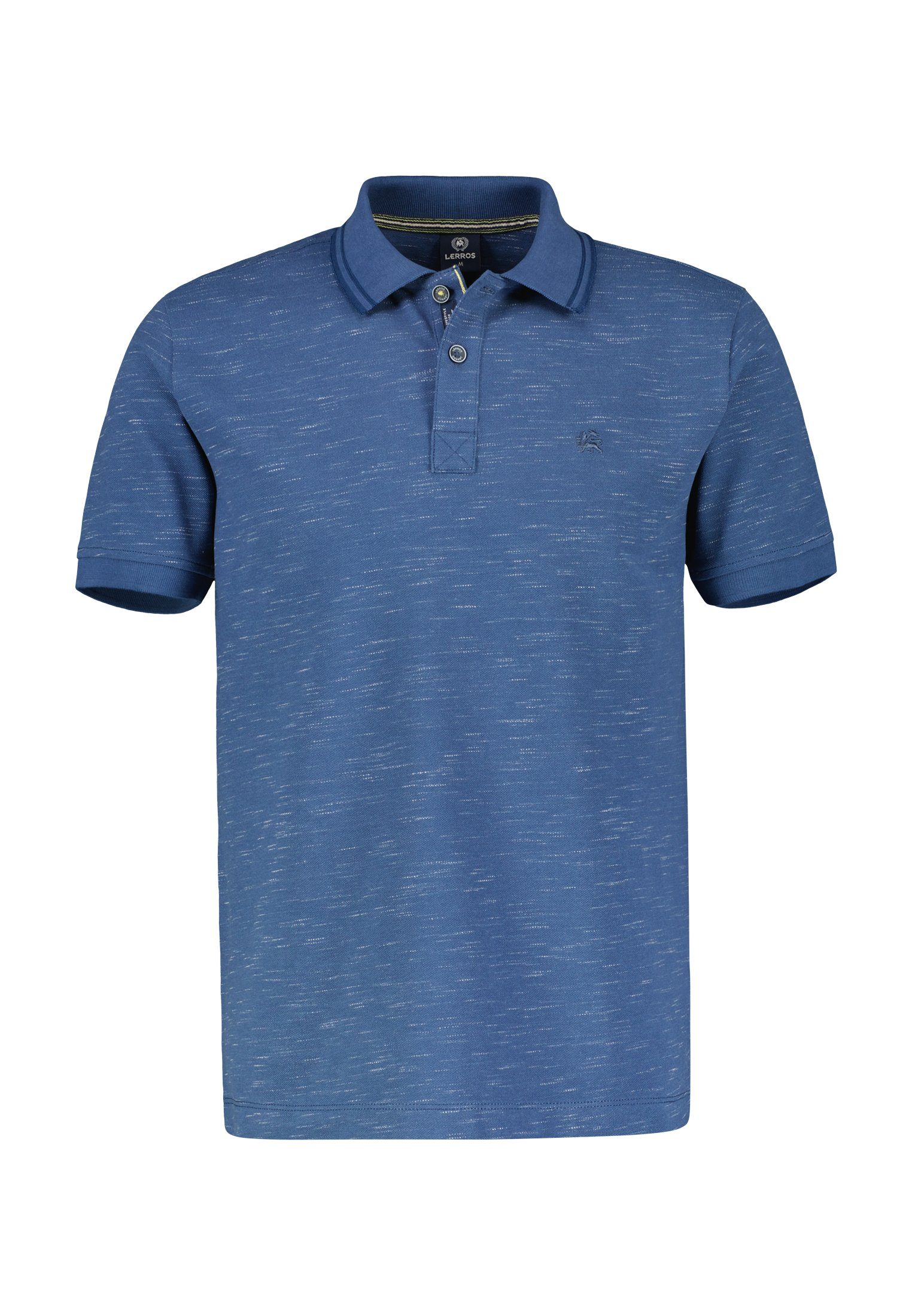 LERROS Poloshirt LERROS Poloshirt in Melange-Piqué TRAVEL BLUE | Poloshirts
