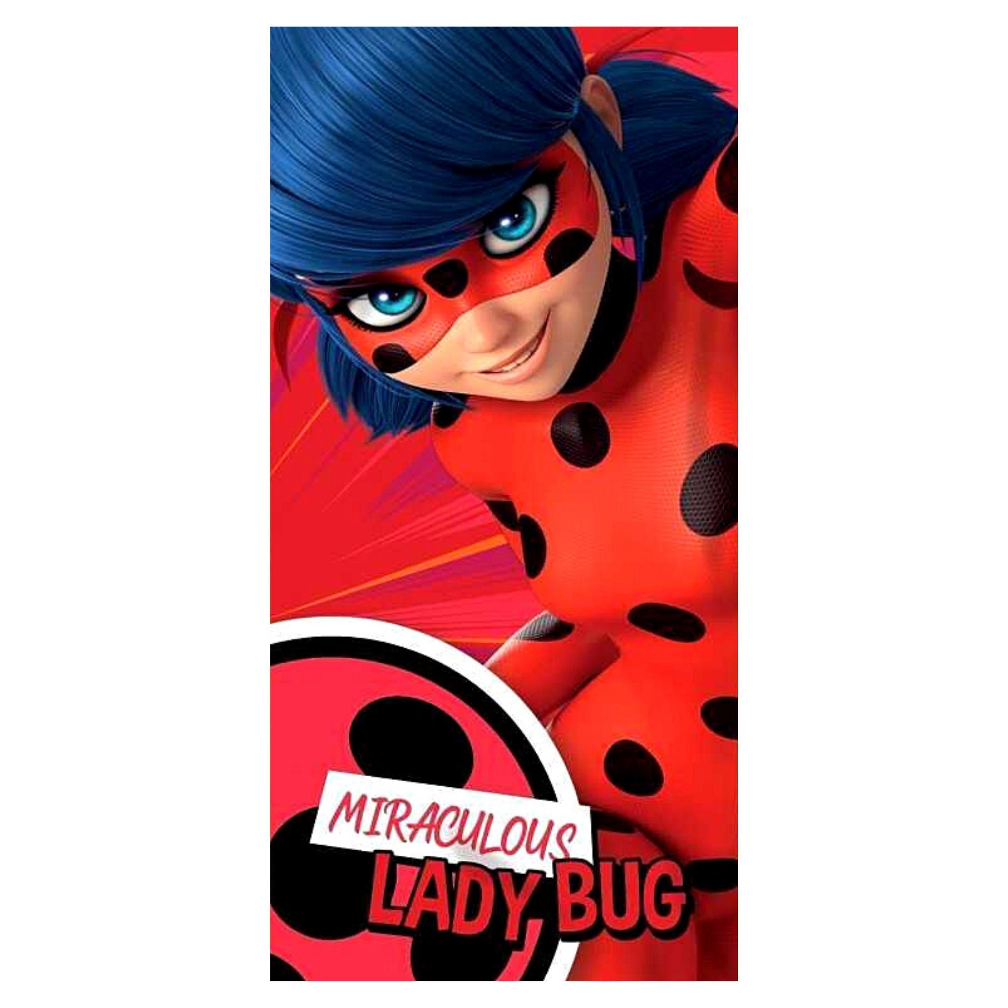 Miraculous - Ladybug Badetuch, Mikrofaser, Strandtuch 70 x 140 cm  schnelltrockend