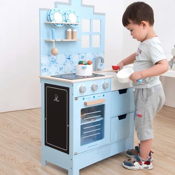 New Classic Toys® Spielzeug-Polizei Einsatzset Küchenzeile Kinderküche aus Holz Delfter Blau Holzküche Holzspielzeug