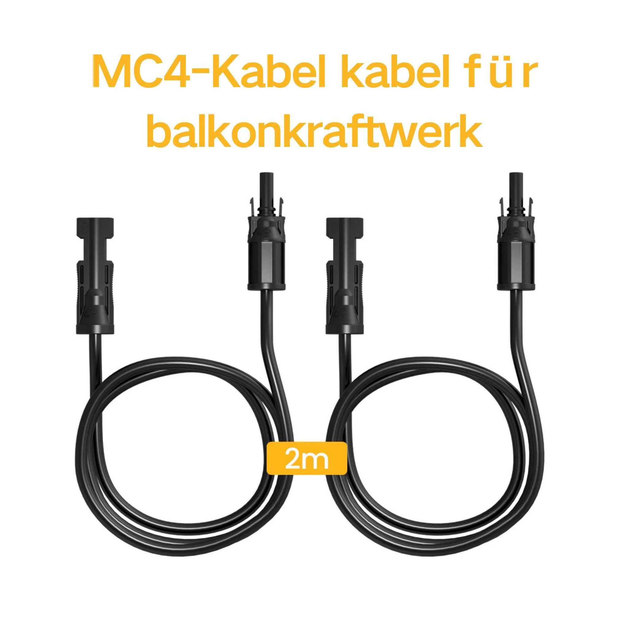 POWERNESS Balkonkraftwerk Powerness 2x 10m MC4 Solarkabel Verlängerungskabel 6mm² mit Stecker