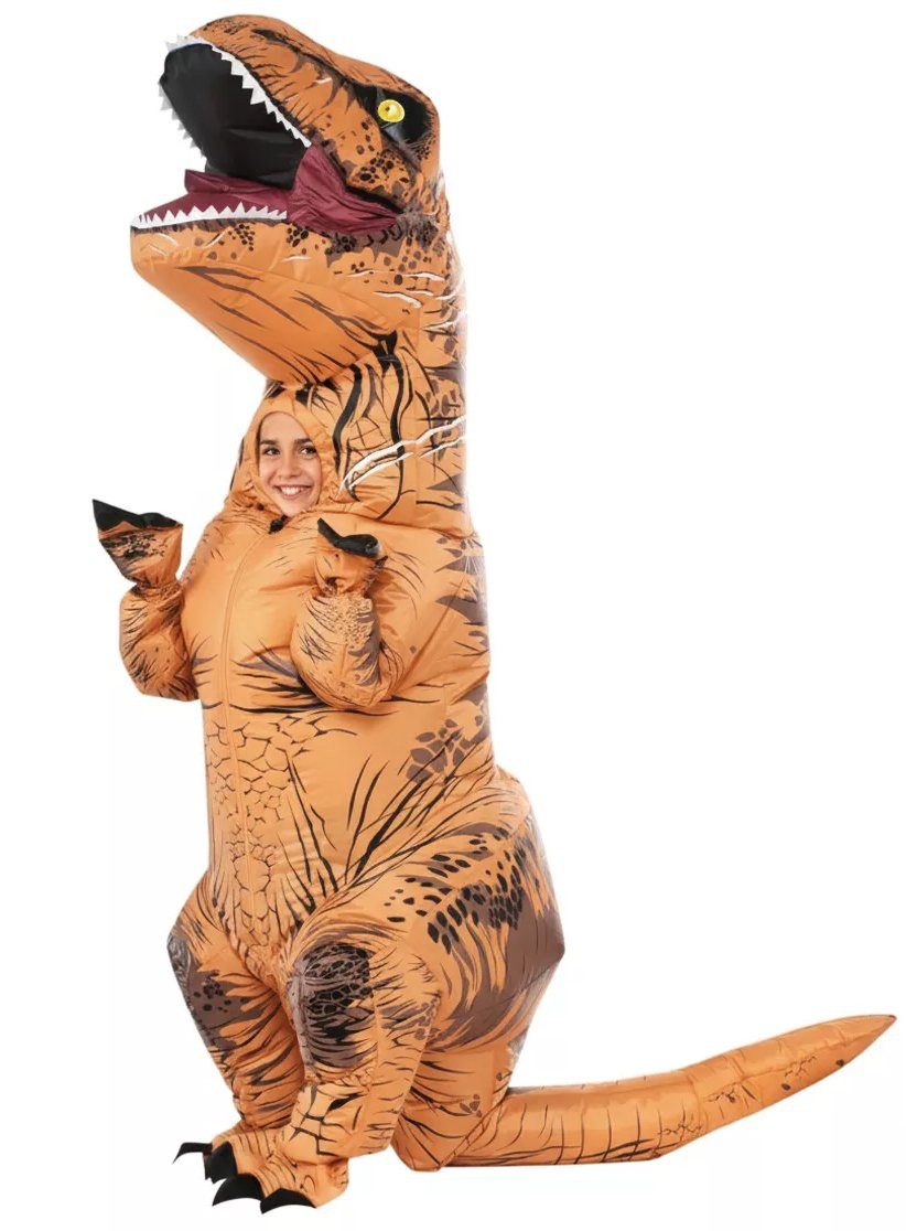Rubie´s Kostüm Aufblasbarer T-Rex - Halloween Kostüm Kinder, Bekannt aus vielen YouTube-Videos: original Dino-Kostüm mit Gebläse