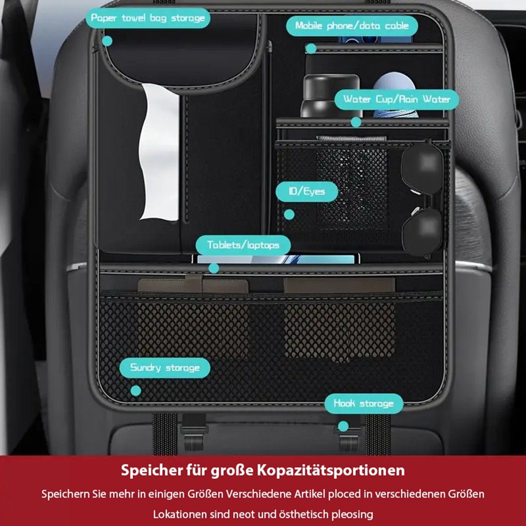TUABUR Auto-Rückenlehnentasche Hängende Braun Aufbewahrungstasche für die Autositzlehne