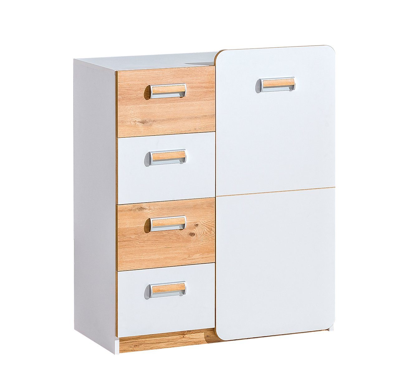 99rooms Kinderkleiderschrank Laterne (Highboard, Standschrank) mit Schubladen und Einlegeböden, Modern Design, Spanplatte, viel Stauraum