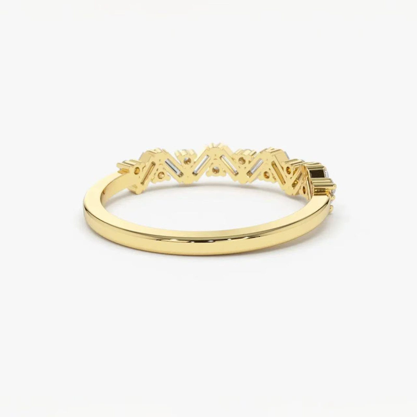 Jumpeak Diamantring Ring aus 14K Gelbgold, D/E, VVS/VS, Diamantring, Damenring, Valentinstag geschenk für sie,Geschenk für frau,Mama tochter geschenk