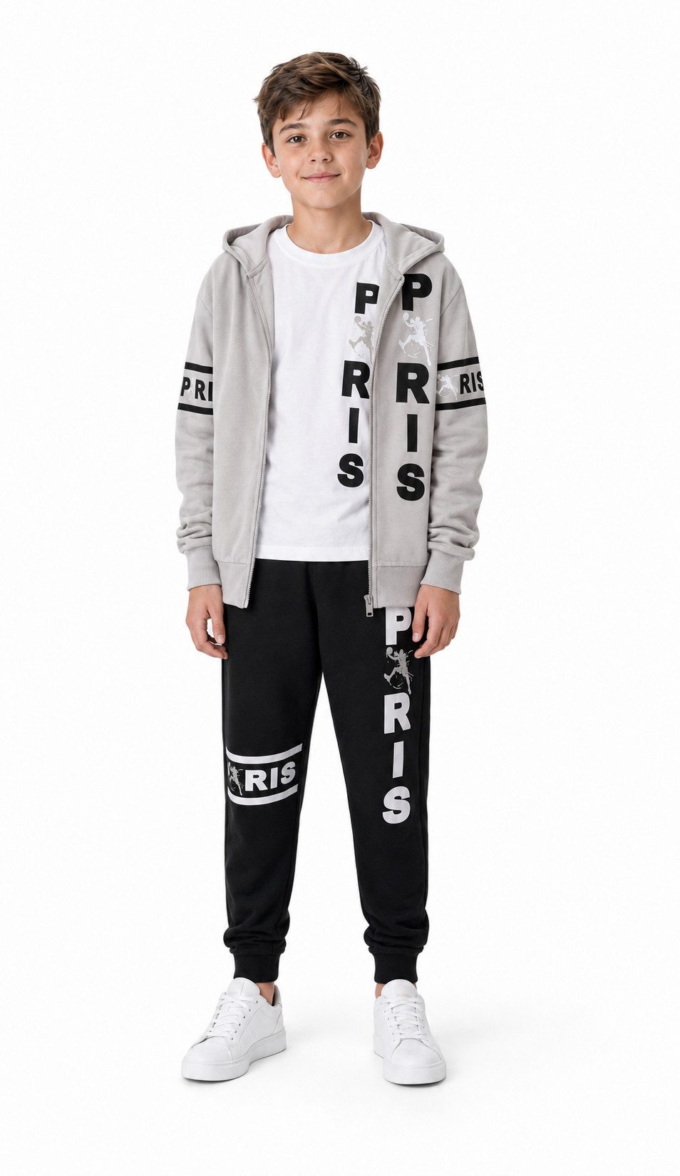 Hessis Freizeitanzug für Jungen (Set, 3-tlg., Jacke mit T-shirt und Jogginghose), bestehend aus Jacke T-Shirt und Jogginghose
