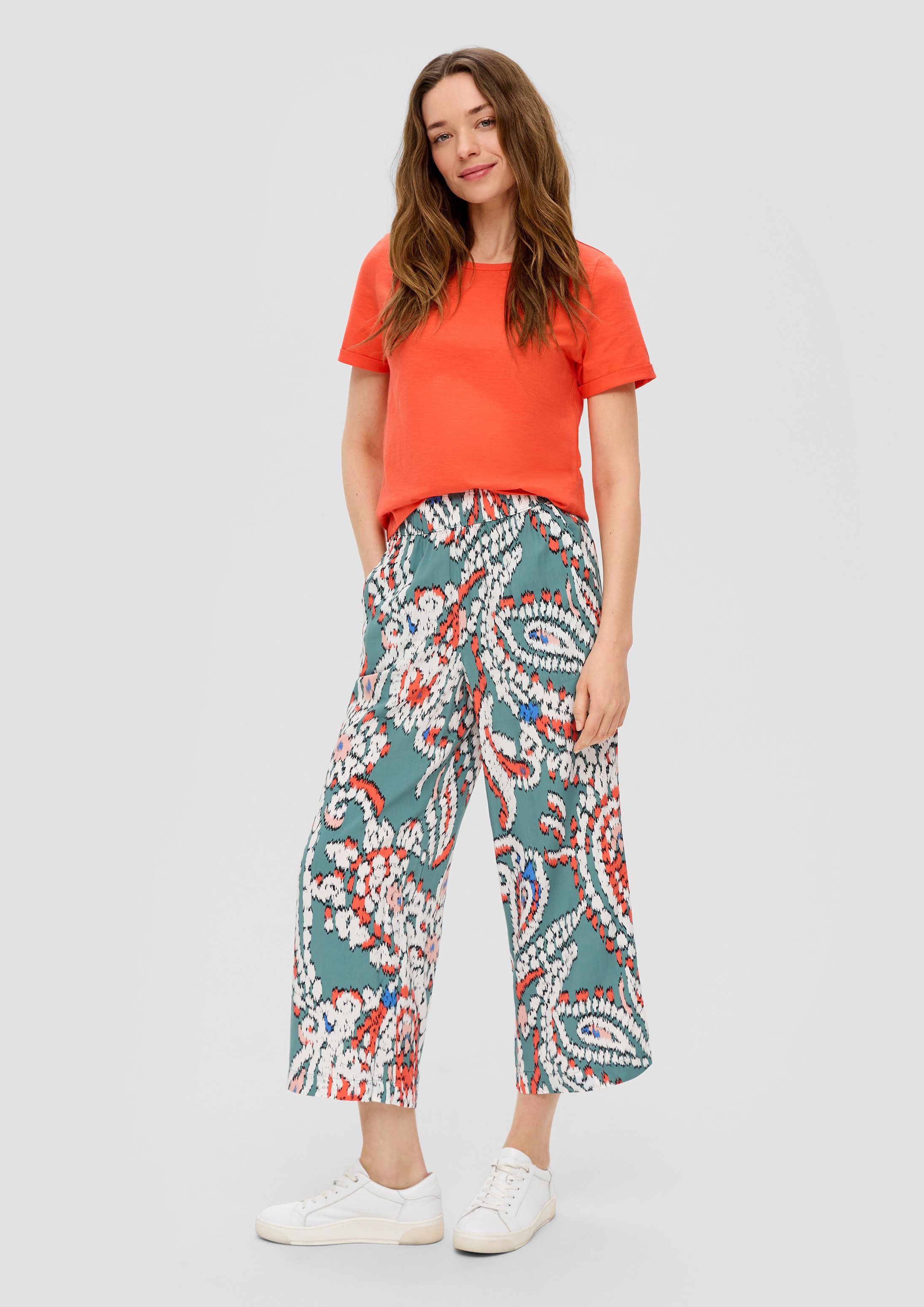 s.Oliver Culotte Hose Culotte-Hose aus Viskose mit Wide Leg