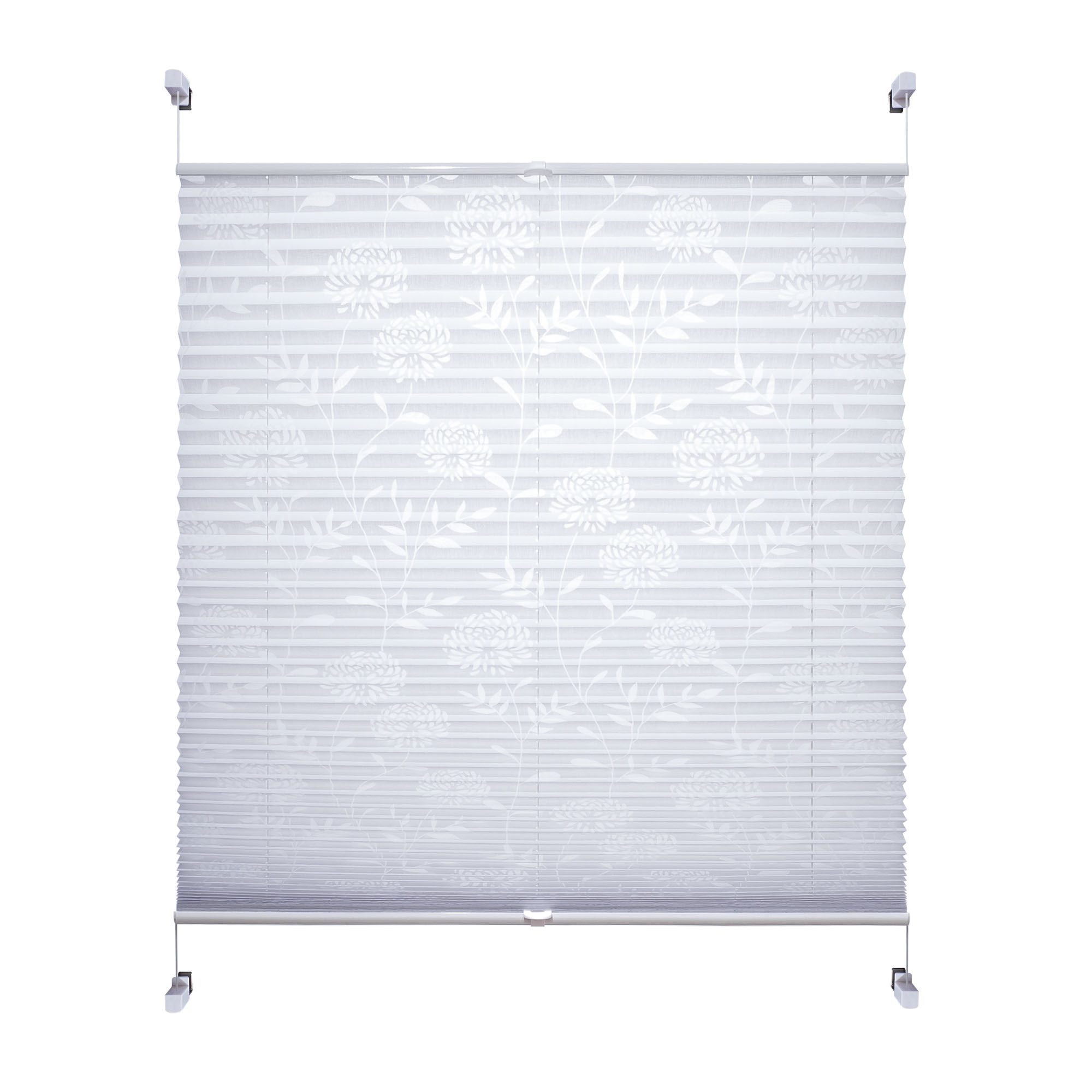 HOMBERA Plissee mit ausgebranntem Blumen-Motiv, halbtransparent, ohne Bohre günstig online kaufen