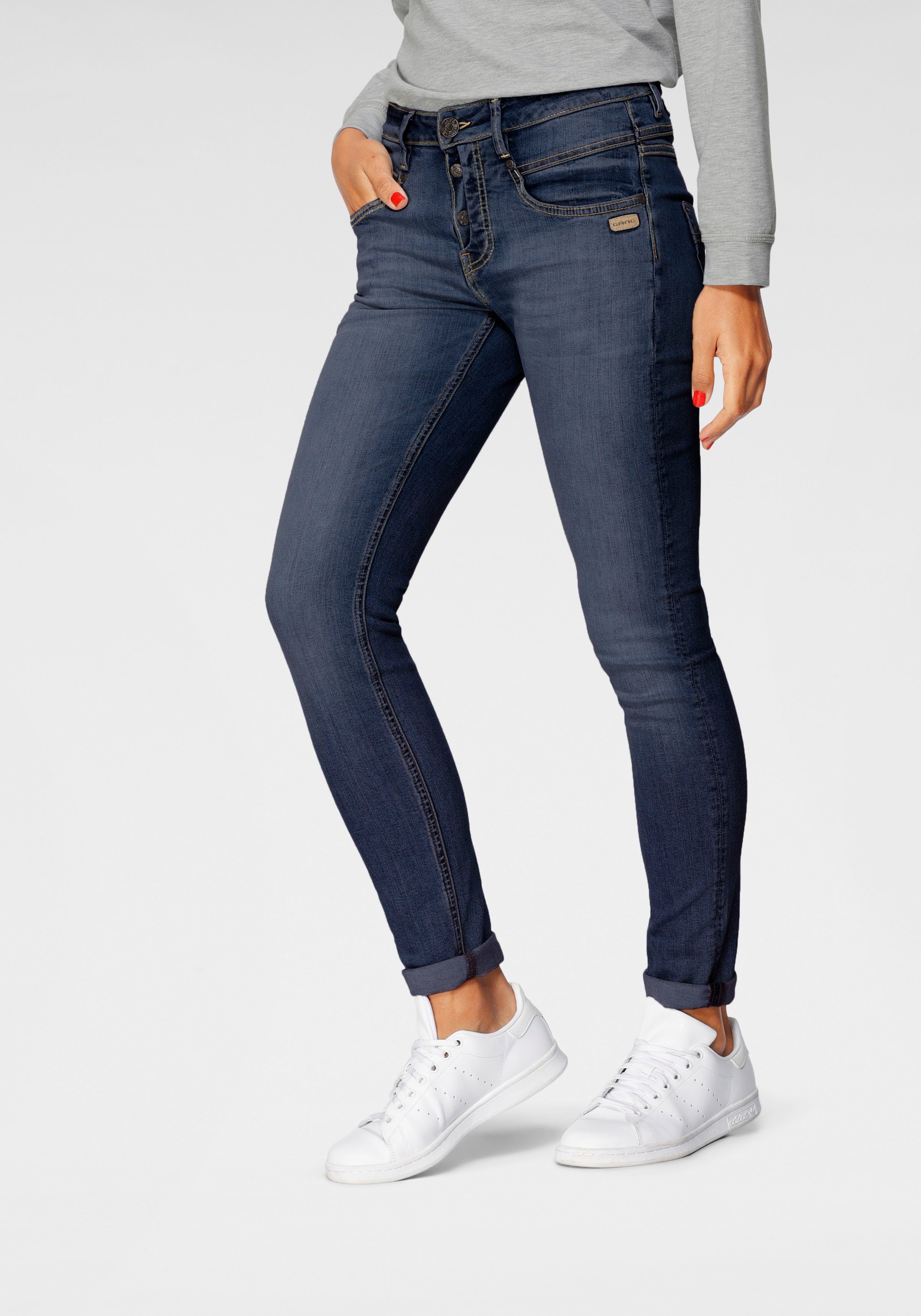 GANG Skinny-fit-Jeans »Medina« mit stylischer halb offener Knopfleiste  online kaufen | OTTO