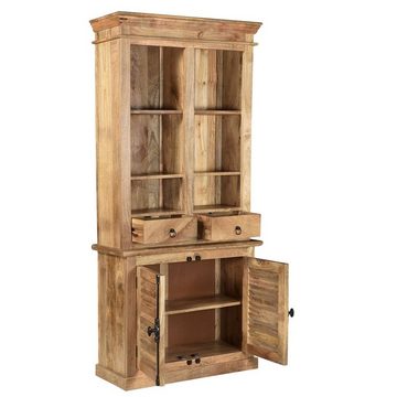 baario Mehrzweckschrank Regalschrank ORLEANS massiv Mangoholz Landhaus Antik Design rustikal Lamellen