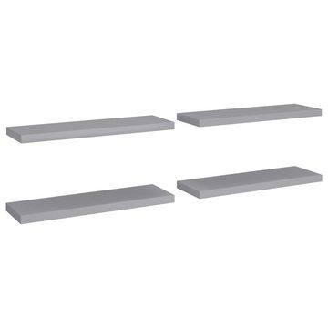 furnicato Wandregal Schweberegale 4 Stk. Grau 80x23,5x3,8 cm MDF