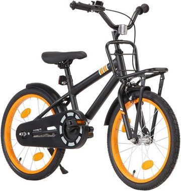 DOTMALL Fahrradlenker Kinderfahrrad mit Vorderradträger 18 Zoll Schwarz und Orange