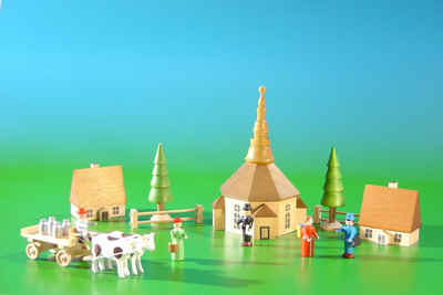 Weihnachtsfigur Miniatur Seiffener Spielzeugdorf, 12-teilig Figurengröße ca 2,6 cm N