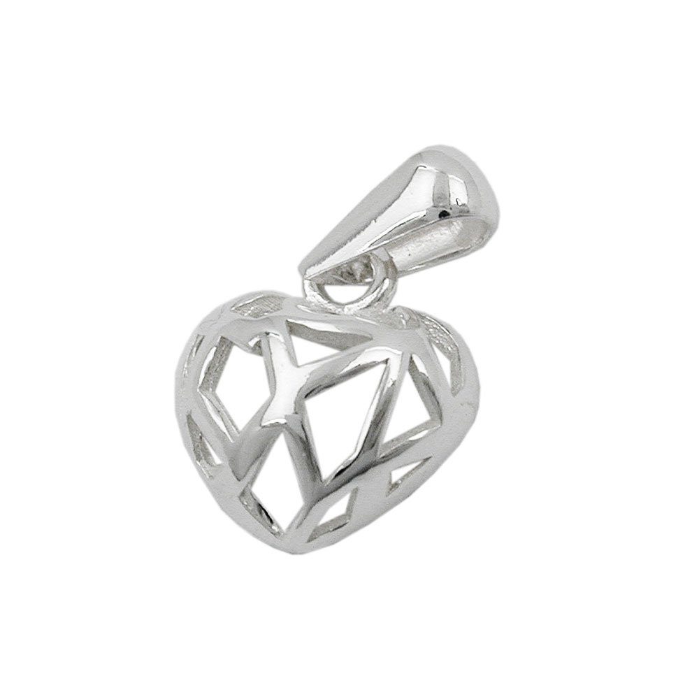 Herzanhänger Anhänger 11x10mm Herz durchbrochen Silber 925