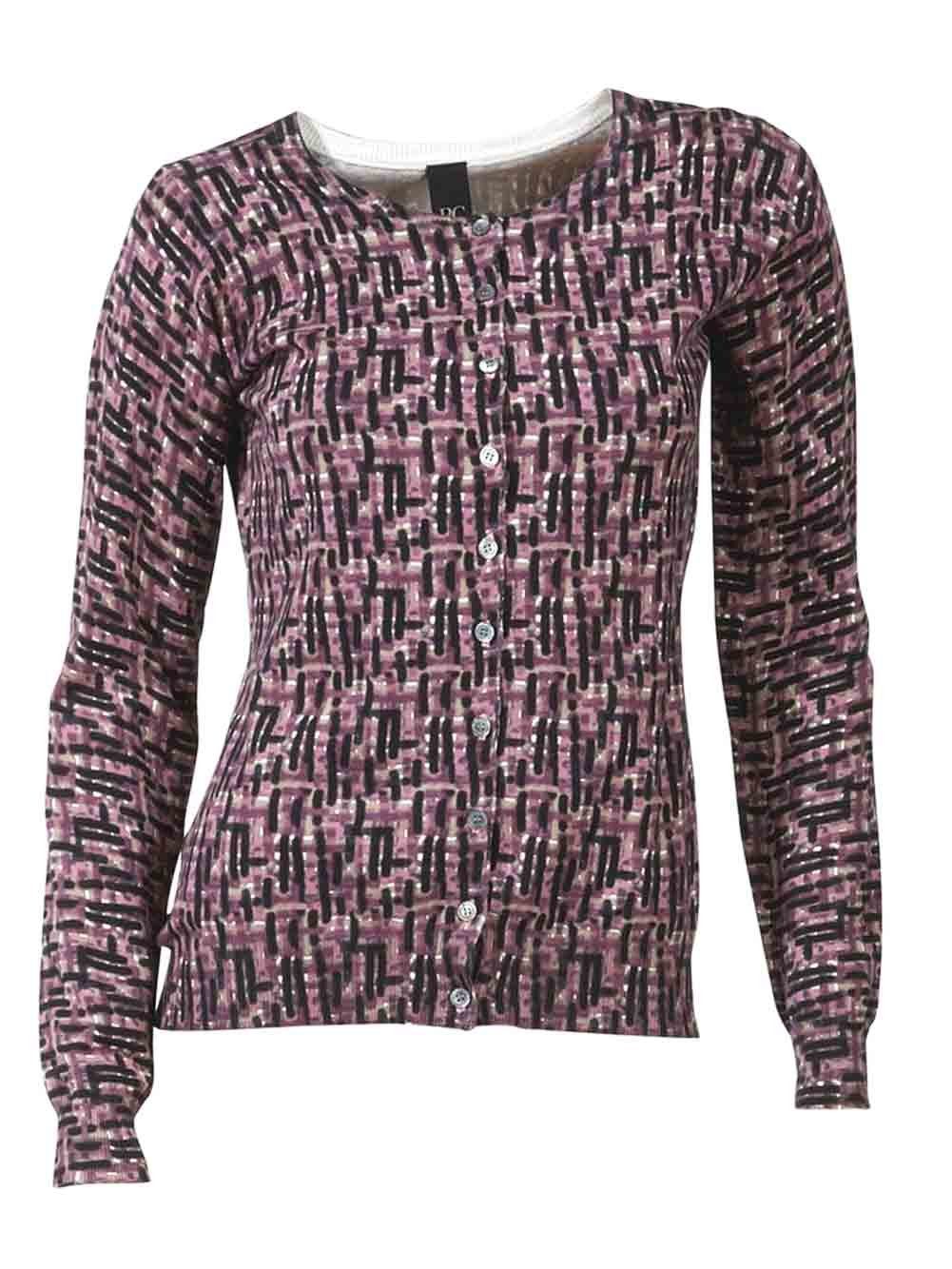 Damen Heine-Best Connections Druck-Strickjacke, lila-bunt heine Connection B.C. by Strickjacke Best