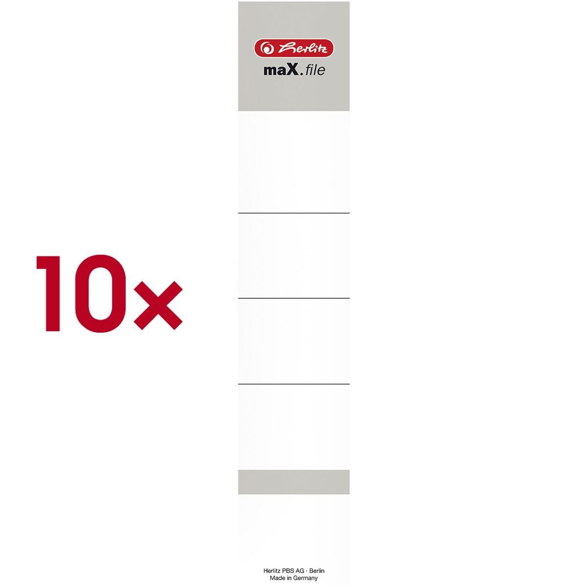 Herlitz Etiketten, 10 Ordner-Etiketten 35 x 190 mm, selbstklebend