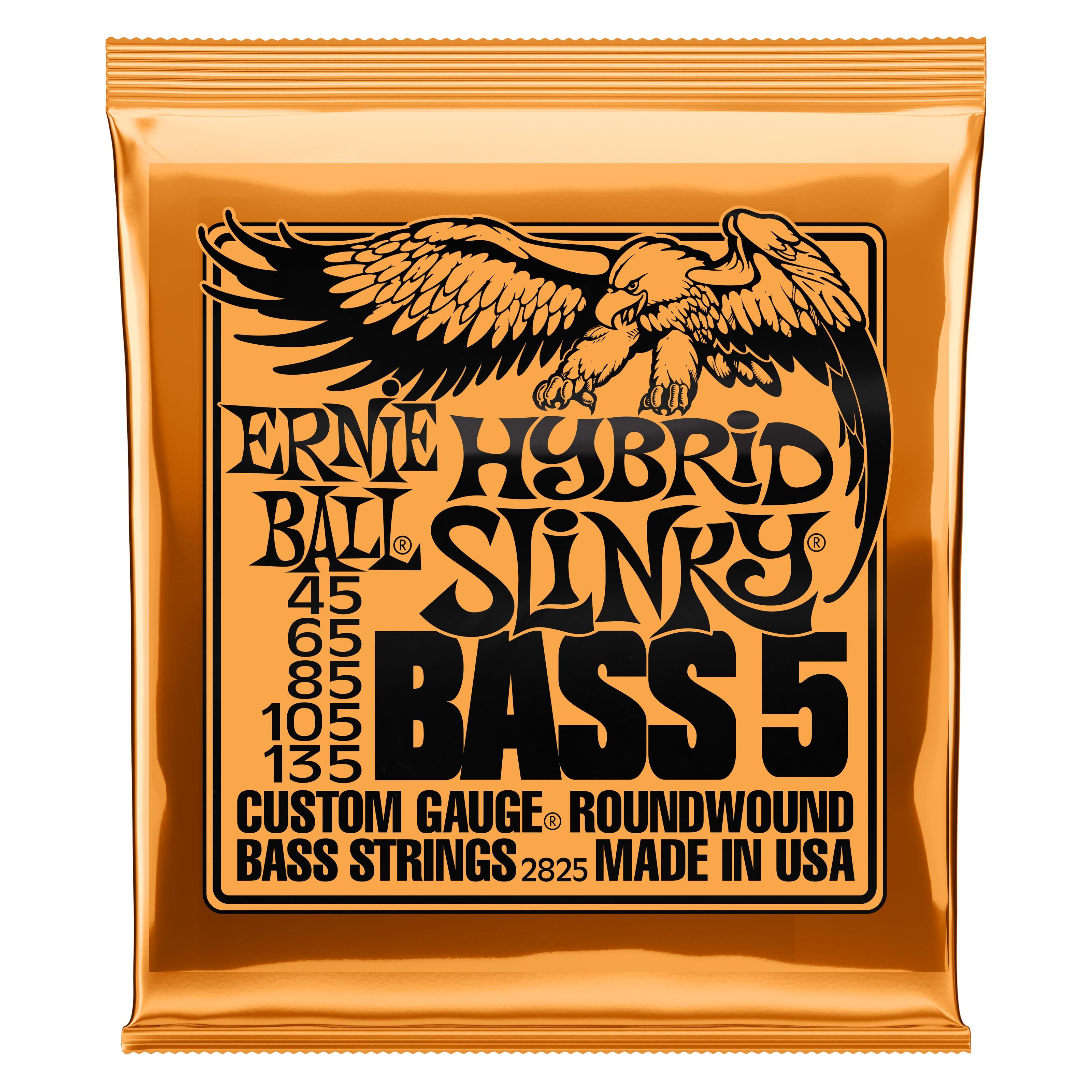 Ernie Ball Saiten, EB2825 45-135 Hybrid Slinky 5-String Nickel Wound - Bass Saiten